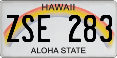 HI license plate ZSE283