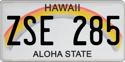 HI license plate ZSE285