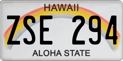 HI license plate ZSE294