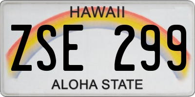 HI license plate ZSE299