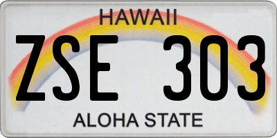 HI license plate ZSE303