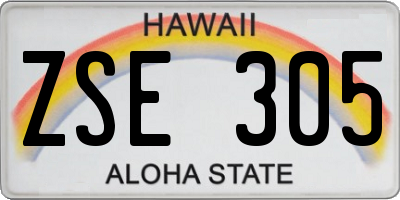 HI license plate ZSE305