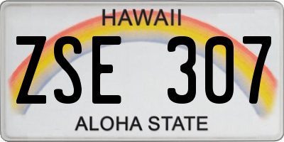 HI license plate ZSE307