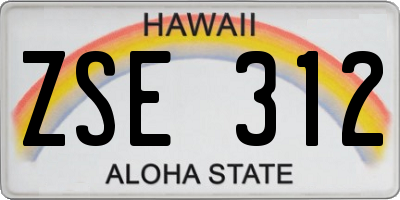 HI license plate ZSE312