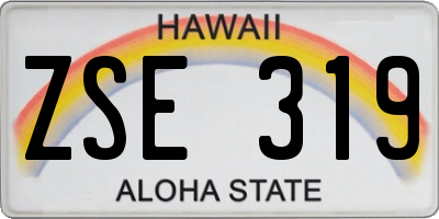 HI license plate ZSE319