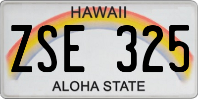 HI license plate ZSE325