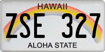 HI license plate ZSE327