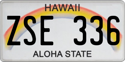 HI license plate ZSE336