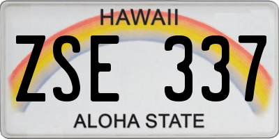 HI license plate ZSE337
