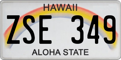 HI license plate ZSE349