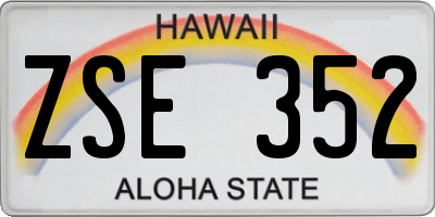 HI license plate ZSE352