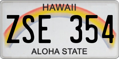 HI license plate ZSE354