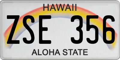HI license plate ZSE356