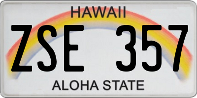 HI license plate ZSE357