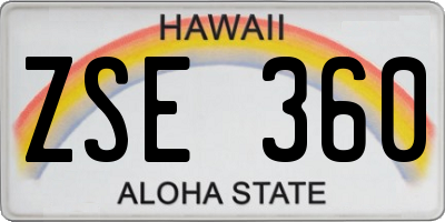 HI license plate ZSE360
