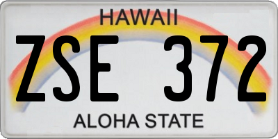 HI license plate ZSE372