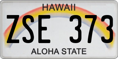 HI license plate ZSE373