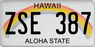 HI license plate ZSE387