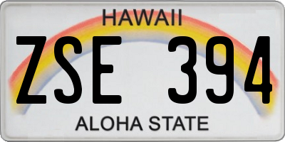 HI license plate ZSE394