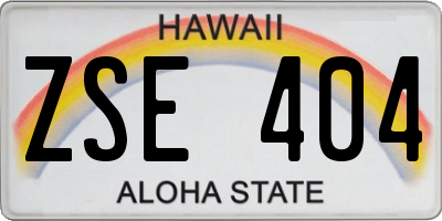 HI license plate ZSE404