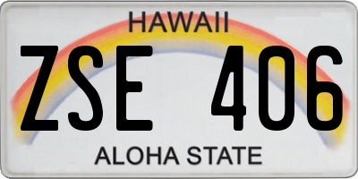 HI license plate ZSE406