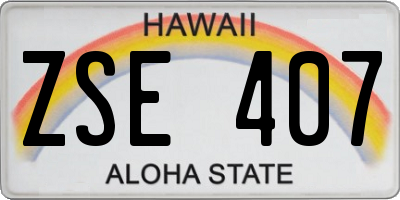 HI license plate ZSE407