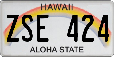 HI license plate ZSE424