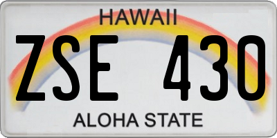 HI license plate ZSE430