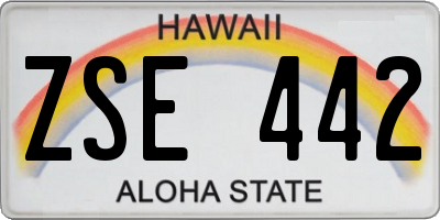 HI license plate ZSE442