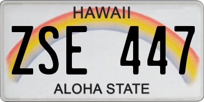 HI license plate ZSE447