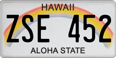 HI license plate ZSE452
