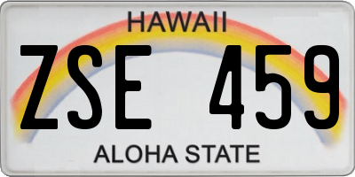 HI license plate ZSE459