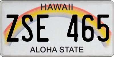 HI license plate ZSE465