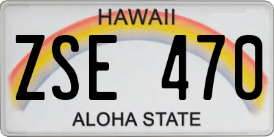HI license plate ZSE470
