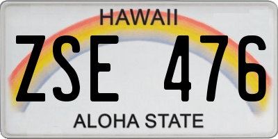 HI license plate ZSE476