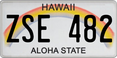 HI license plate ZSE482