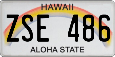 HI license plate ZSE486