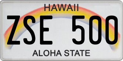 HI license plate ZSE500
