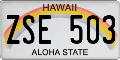 HI license plate ZSE503