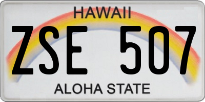 HI license plate ZSE507