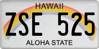 HI license plate ZSE525