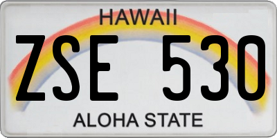 HI license plate ZSE530