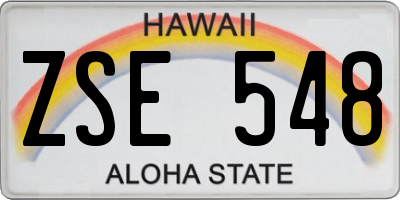 HI license plate ZSE548
