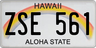 HI license plate ZSE561