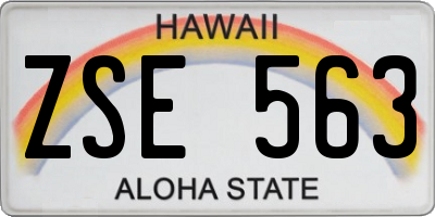HI license plate ZSE563