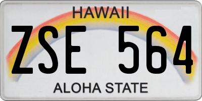 HI license plate ZSE564