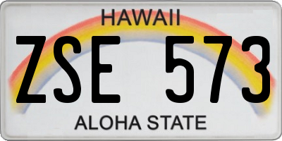 HI license plate ZSE573