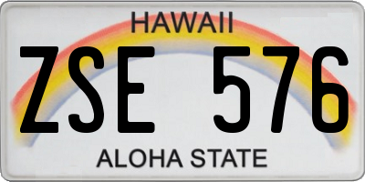 HI license plate ZSE576