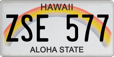 HI license plate ZSE577