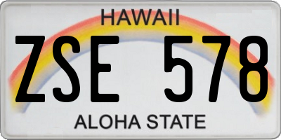HI license plate ZSE578